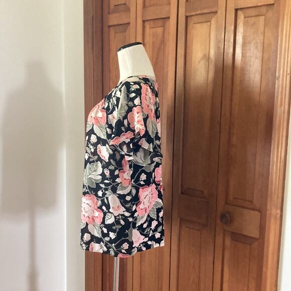 LOFT Floral Mixed Media Pullover Top, Size M - Picture 6 of 9